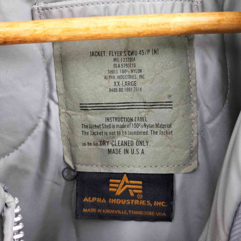 アルファインダストリーズ ALPHA INDUSTRIES 90S USA製 CWU-45/P フライトジャケット メンズ import:XXL