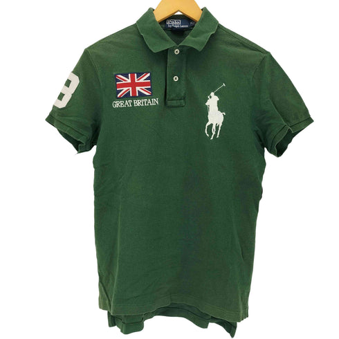 ポロバイラルフローレン Polo by RALPH LAUREN ビックポニー刺繍 国旗 背番号刺繍 半袖ポロシャツ メンズ import:M