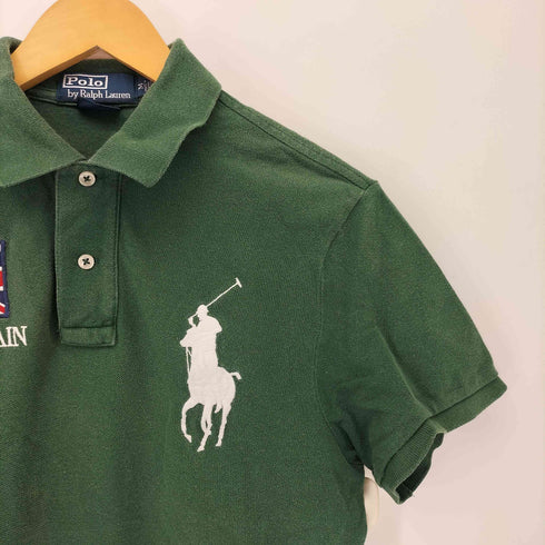ポロバイラルフローレン Polo by RALPH LAUREN ビックポニー刺繍 国旗 背番号刺繍 半袖ポロシャツ メンズ import:M