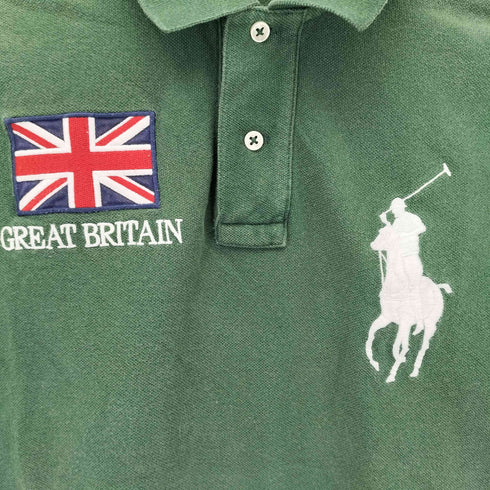 ポロバイラルフローレン Polo by RALPH LAUREN ビックポニー刺繍 国旗 背番号刺繍 半袖ポロシャツ メンズ import:M