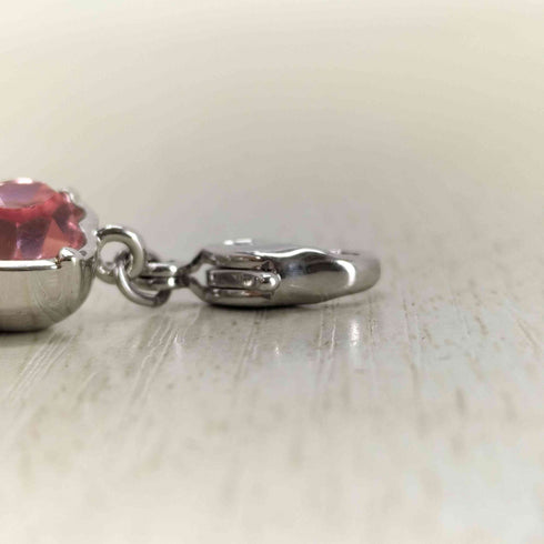 スワロフスキー SWAROVSKI ピンクストーン ハート チャーム レディース