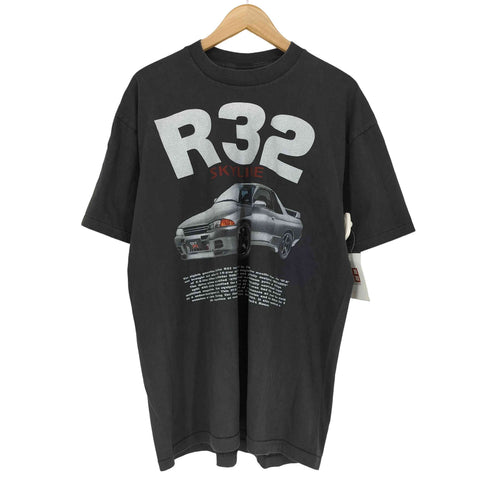 オールスポーツ ALL sport USA製 袖裾シングル シングルステッチ プリント 車 クルーネック 半袖 Tシャツ メンズ XL