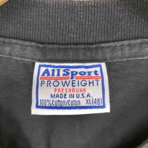 オールスポーツ ALL sport USA製 袖裾シングル シングルステッチ プリント 車 クルーネック 半袖 Tシャツ メンズ XL