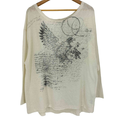 アーバンアウトフィッターズ URBAN OUTFITTERS コットンポリ イーグルリバーシブルプリント 長袖Tシャツ メンズ import:M