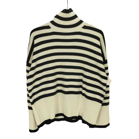 アンクレイヴ uncrave WHITE シルキーウール ボーダーハイネックニット レディース FREE
