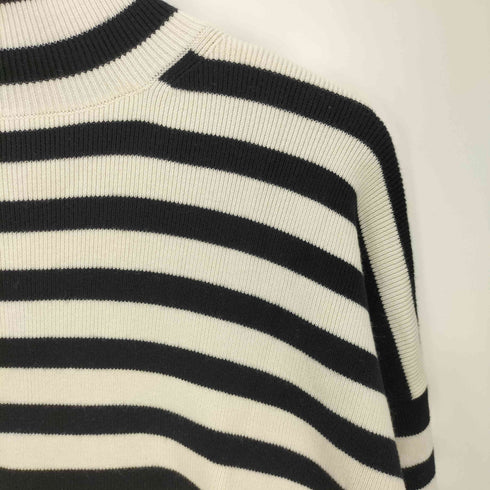 アンクレイヴ uncrave WHITE シルキーウール ボーダーハイネックニット レディース FREE