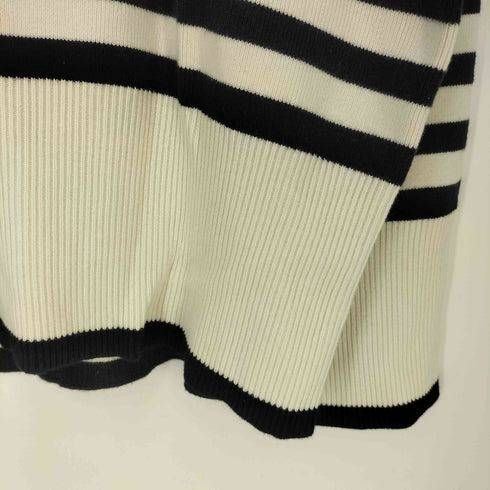 アンクレイヴ uncrave WHITE シルキーウール ボーダーハイネックニット レディース FREE