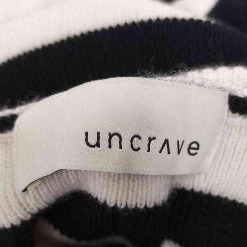 アンクレイヴ uncrave WHITE シルキーウール ボーダーハイネックニット レディース FREE
