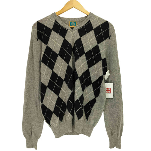 altai cashmere カシミヤ100% アーガイル Vネック ニット メンズ import:M