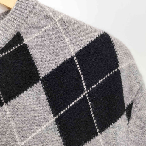 altai cashmere カシミヤ100% アーガイル Vネック ニット メンズ import:M