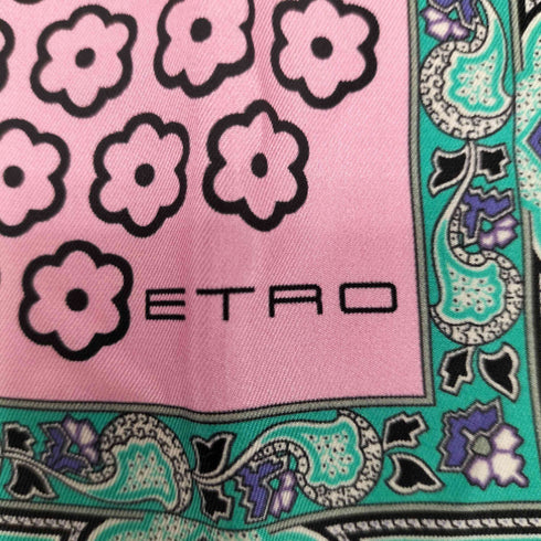 エトロ ETRO ペイズリー シルク ハンカチ レディース