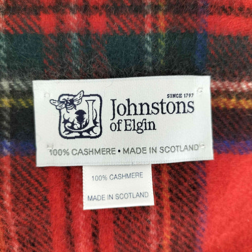 ジョンストンズオブエルガン johnstons of elgin タータンチェック カシミヤ マフラー メンズ