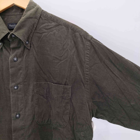 ヴァンヒューゼン VAN HEUSEN 90-00s フロントポケット コーデュロイ 長袖シャツ メンズ import:M