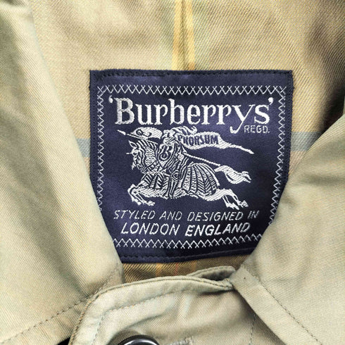 バーバリーズ BURBERRYS 玉虫 裏地チェック比翼ステンカラーコート メンズ