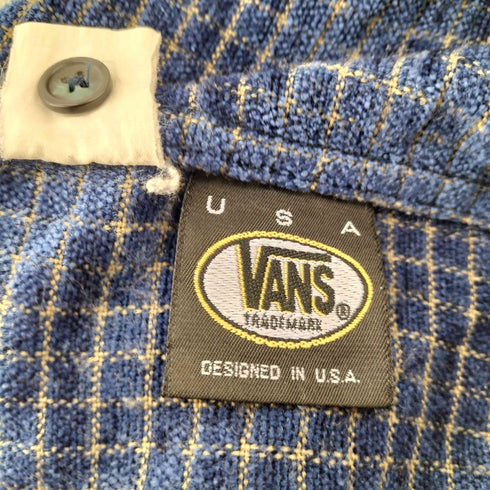 バンズ VANS 90S USA製 old パイル地 チェック シャツ メンズ import:L