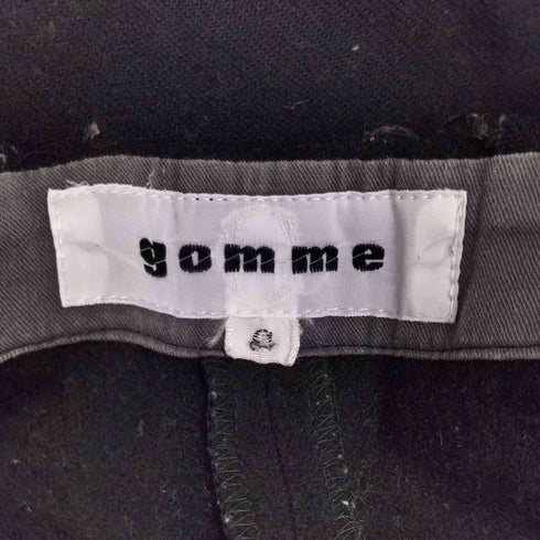 ゴム gomme ウール100 ジップフライ デザイン ワイドパンツ レディース