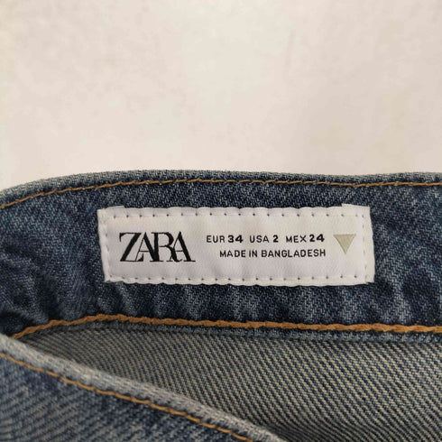 ザラ ZARA ダメージ デザイン ストレート デニム パンツ レディース DE:34