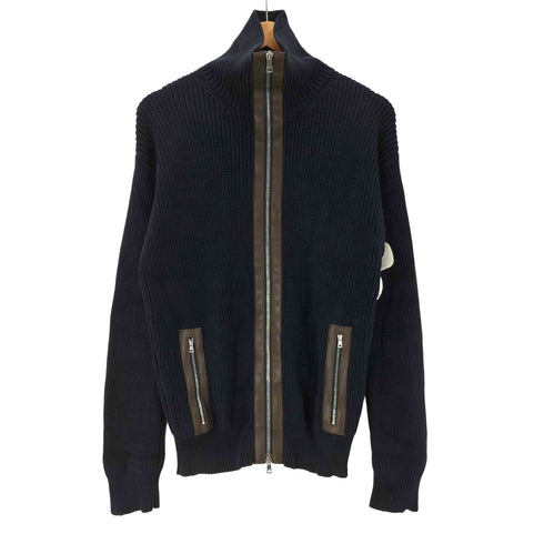 グッチ GUCCI 03AW Tom Ford期 MADE IN ITALY イタリア製 archive レザー ライニング コットン ドライバーズ ニット メンズ import:M