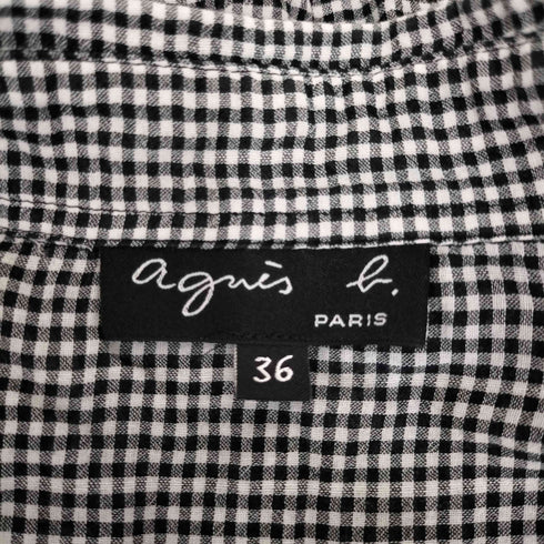 アニエスベー agnes b. ギンガムチェックシャツ レディース JPN:36