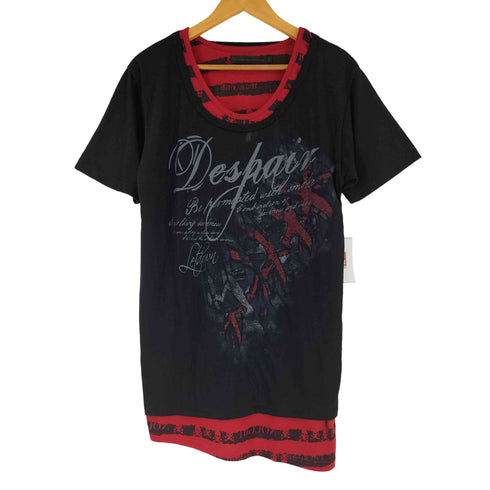 DEFFCTIVE STRUCT レイヤードデザイン レタリングプリント ショートスリーブ Tシャツ メンズ LL