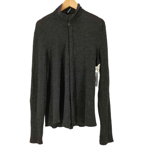 TRANSIT UOMO トランジット ウオモ ウール レーヨン 比翼 ニット シャツ メンズ XL