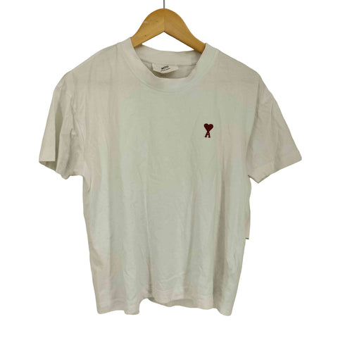 アミアレクサンドルマテュッシ AMI ALEXANDRE MATTIUSSI AMI DE COEUR TSHIRT ワンポイント刺繍 半袖Tシャツ レディース import:L