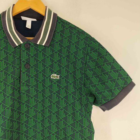 ラコステ LACOSTE ワンポイントロゴ刺繍 総柄 ショートスリーブ ポロシャツ メンズ import:M
