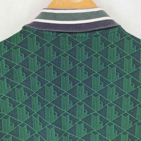 ラコステ LACOSTE ワンポイントロゴ刺繍 総柄 ショートスリーブ ポロシャツ メンズ import:M