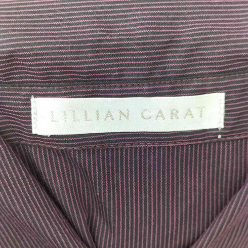 リリアンカラット LILLIAN CARAT ギャザーデザインビスチェ ストライプシャツワンピース レディース JPN:2