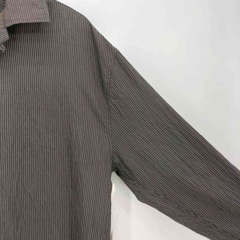 ザラ ZARA シワ加工 ストライプ柄 フルイドシャツ メンズ import:M