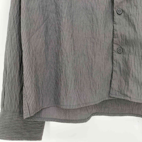ザラ ZARA シワ加工 ストライプ柄 フルイドシャツ メンズ import:M