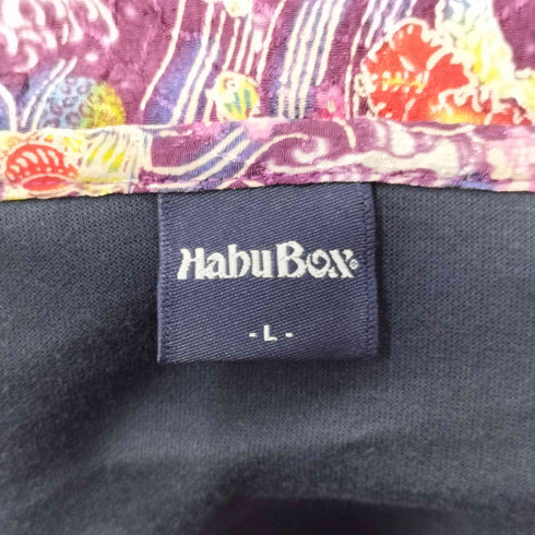 HABUBOX 琉球 和柄 龍 ドラゴン ロゴ刺繍 ジップパーカー メンズ JPN:L