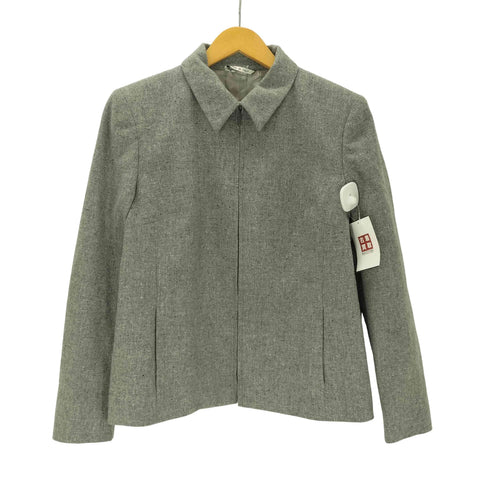 マレーラ MARELLA MADE IN ITALY Angora Virgin Wool イタリア製 白タグ アンゴラ バージン ウール メランジ スポーツ ジャケット スウィングトップ ブルゾン LAMPO ジップ レディース EUR:44