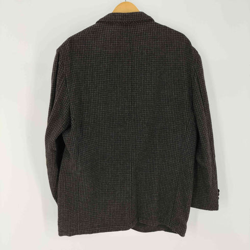 コムデギャルソンオム COMME des GARCONS HOMME 田中オム ツイード ハウンドトゥース 3B シングル テーラードジャケット & 2タック ワイドテーパード スラックス セットアップ メンズ ジャケット:M / パンツ:S