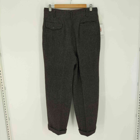 コムデギャルソンオム COMME des GARCONS HOMME 田中オム ツイード ハウンドトゥース 3B シングル テーラードジャケット & 2タック ワイドテーパード スラックス セットアップ メンズ ジャケット:M / パンツ:S