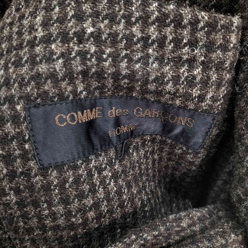 コムデギャルソンオム COMME des GARCONS HOMME 田中オム ツイード ハウンドトゥース 3B シングル テーラードジャケット & 2タック ワイドテーパード スラックス セットアップ メンズ ジャケット:M / パンツ:S
