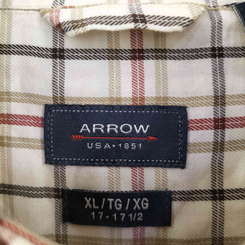 アロー ARROW コットンポリ チェック 長袖 ボタンダウンシャツ メンズ XL