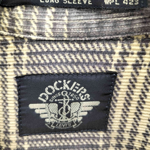 ドッカーズ DOCKERS 90-00s オンブレチェック ポケット 長袖 シャツ メンズ L