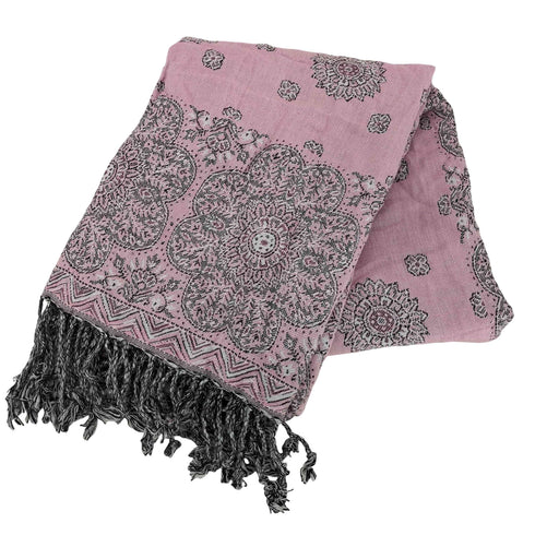パシュミナ PASHMINA インド製 カシミヤ100% 総柄 ストール レディース