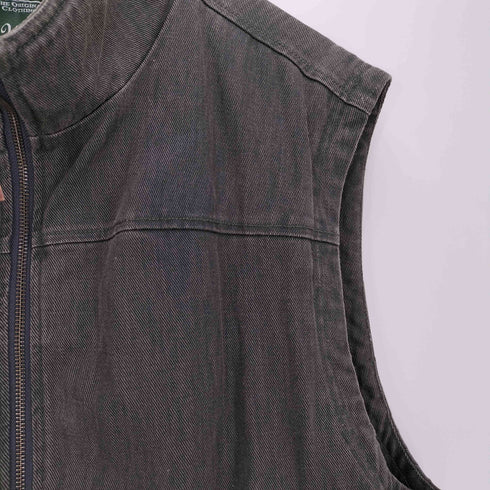 ウールリッチ WOOLRICH 90s 緑タグ 裏地ボーダーフリース ダック ウォークベスト メンズ XXL