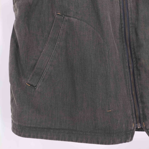 ウールリッチ WOOLRICH 90s 緑タグ 裏地ボーダーフリース ダック ウォークベスト メンズ XXL