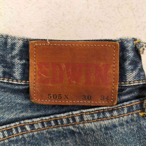 エドウィン EDWIN 505X ボタンフライ ダメージ加工 ストレート デニムパンツ メンズ W31 L34