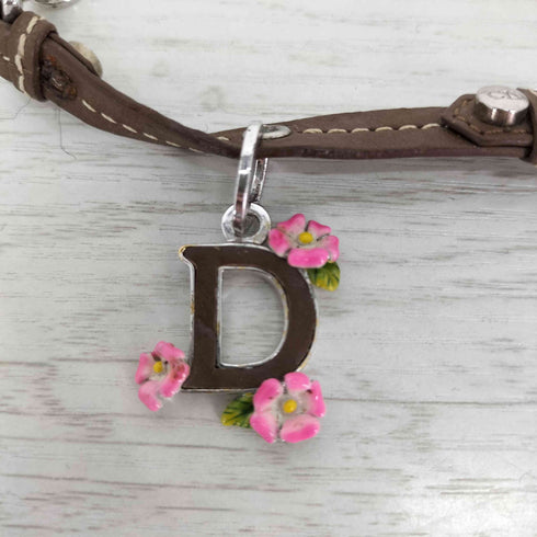 クリスチャンディオール Christian Dior OLD Dロゴ レザー チェーン コンビ チョーカー 花 フラワー レディース ONE SIZE