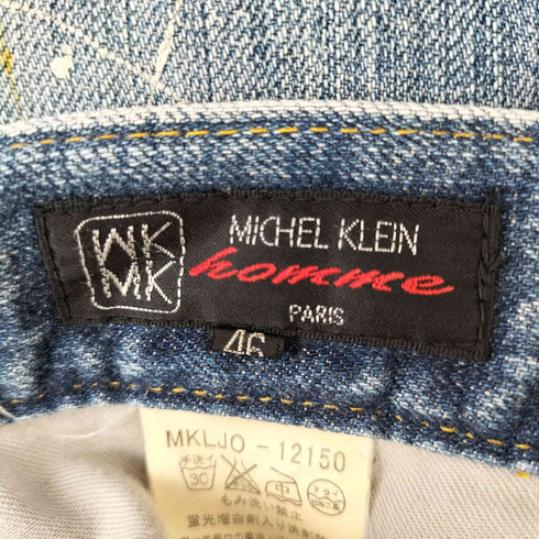 ミッシェルクランオム MICHEL KLEIN HOMME ペイント加工 ストレート デニム パンツ メンズ 46