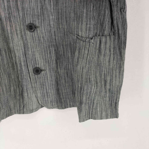 イッセイミヤケメン ISSEY MIYAKE MEN リネン混 ノーカラー シャツ メンズ JPN:2