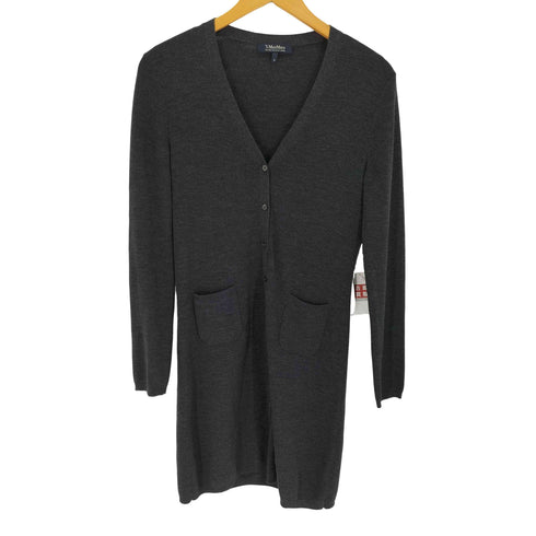 エスマックスマーラ S Max Mara ウール ロングVネック カーディガン レディース import:M