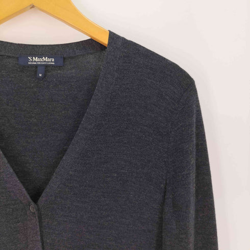 エスマックスマーラ S Max Mara ウール ロングVネック カーディガン レディース import:M