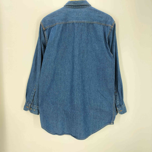 ラッキーストライク LUCKY STRIKE 90-00S OLD ダブル フラップ ポケット L/S デニム ワーク シャツ メンズ import:M