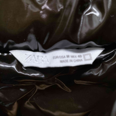 ザラ ZARA シャイニーパフジャケット 中綿 短丈 メンズ import:M