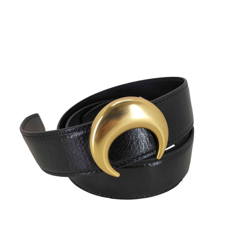 マリーンセル MARINE SERRE SMOOTH LEATHER MOON BELT ムーンバックル レザー ベルト レディース T.85